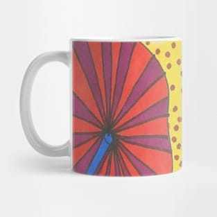 Bold Orange and Yellow Retro Art Mug